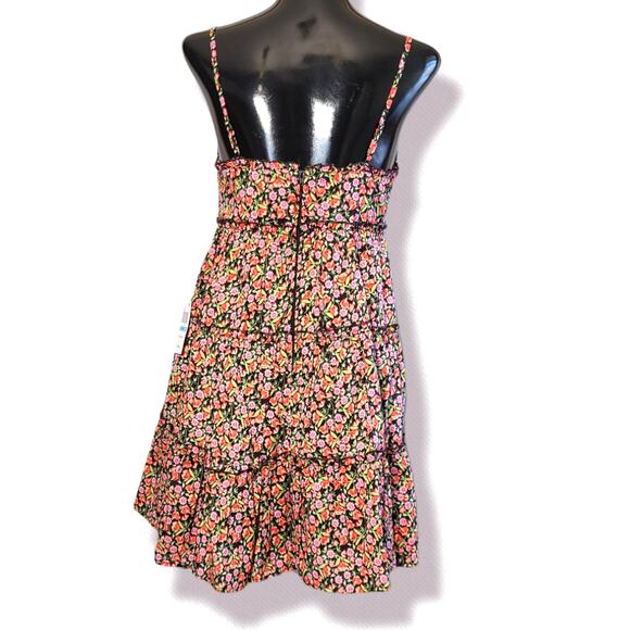 B Darlin Black Floral size 5/6 Junior, Spaghetti Strap Mini Dress ~ Brand New - Picture 3 of 6